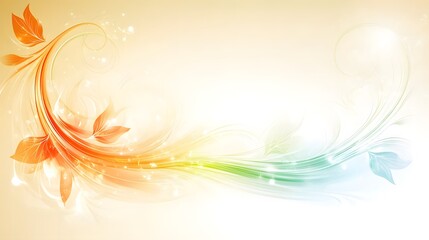Abstract Floral Wave Background Design Elegant Swirls