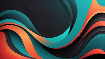 abstract Teal orange black red grainy background, color gradient shape, noise texture poster banner header wallpaper cover design.