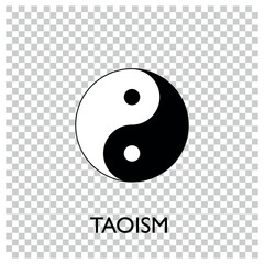 Taoism icon. Thin linear taoism outline icon isolated on white background from religion collection.  