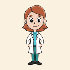 Cartoon female doctor vector illustration