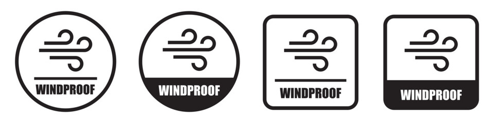 Windproof label set icon, vector illustration