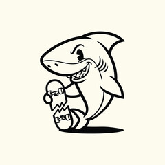 funny cartoon shark