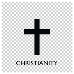 World religion symbols. Signs of major religious groups and religions. Christianity cross icon 