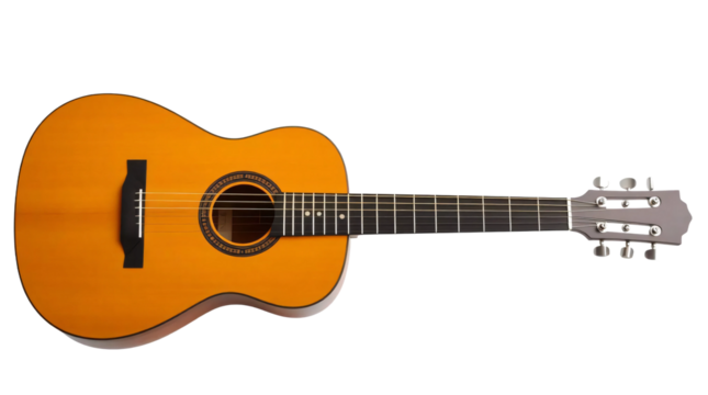 Spanish acoustic guitar isolated on transparent background