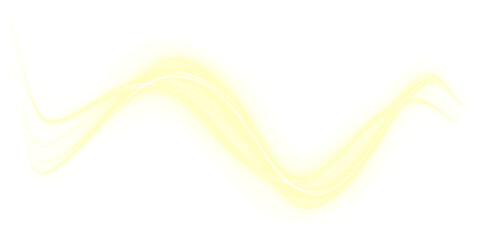 Abstract, glowing yel line, speed, and motion blend into a dynamic light path. This transparent PNG Overlay features energy and progress— futuristic travel or innovation-themed PNG visuals.