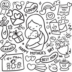 valentine doodle clipart, heart and love black and white icons, romantic hand drawn illustration, relationship sketch elements, valentine's day elements


