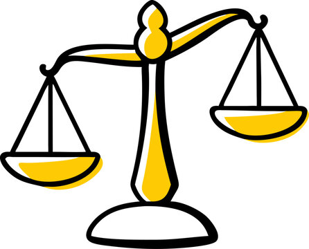 Silhouette of a Tipping Balance Scale Justice Imbalance Vector Design