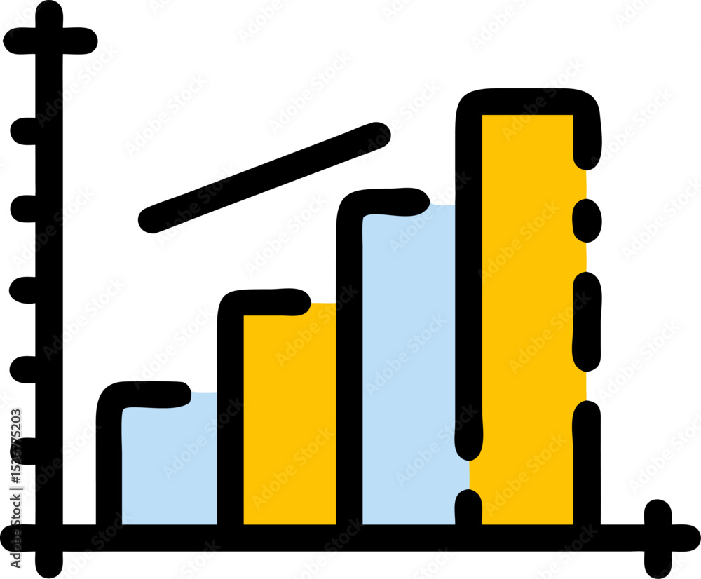 Aufkleber silhouette bar graph design with one taller bar element