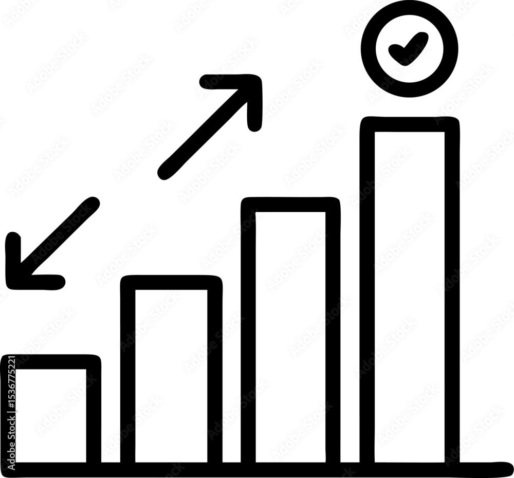 Aufkleber silhouette bar graph with one taller bar simple chart design
