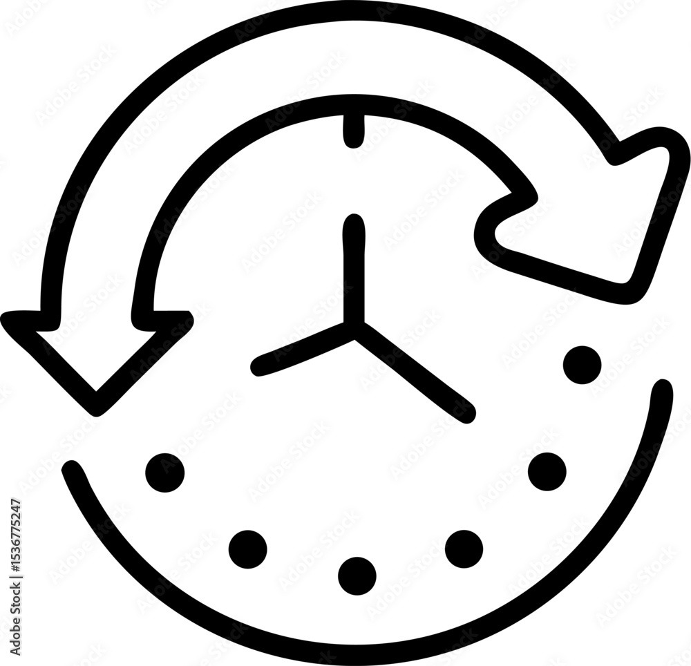 Poster silhouette clock design with one highlighted task single