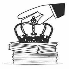 Silhouette Crown Icon Design Over a Single Task Element