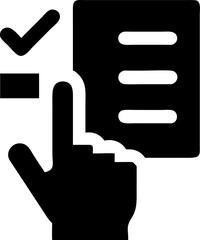 Hand Silhouette Pointing Upward Simple Vector Graphic Design