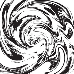 Stunning Swirl Abstract Black and White Vortex Art