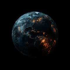 This 3D rendering showcases Earth cracked open, revealing a chaotic, post-apocalyptic core.