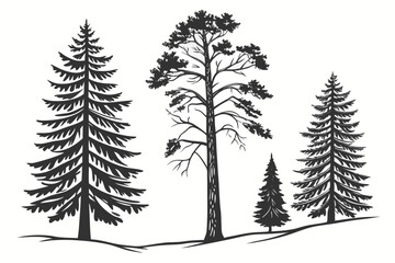 Obraz premium set of fir trees