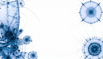 Abstract geometric forms depicting blue circles on a clean and bright white background