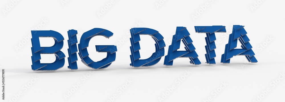 Poster Blue 3D big data text render.  Perfect for technology, analytics, and data science concepts.