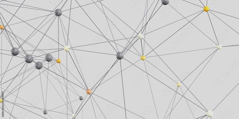 Poster Abstract image depicting interconnected nodes, ideal for network, technology, or connection concepts.