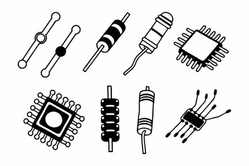 set of hand drawn vector illustration of tools