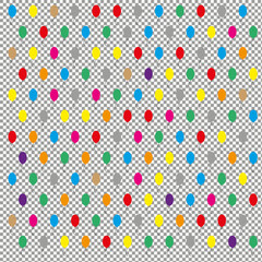 Vector pattern of colorful balloons for a holiday or party. On a transparent background.