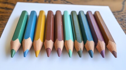 Fototapeta premium Vibrant Colored Pencils on White Paper Background