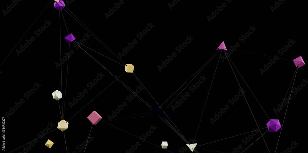 Poster modern geometric background. network connection. digital illustration. abstract shapes.