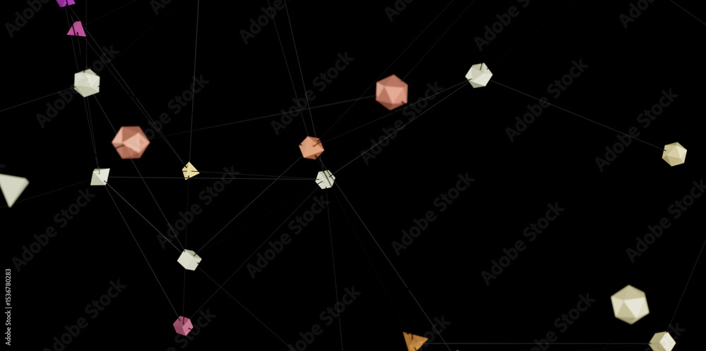Poster Modern abstract background with connected polygons. Ideal for tech, network, or connectivity concepts.