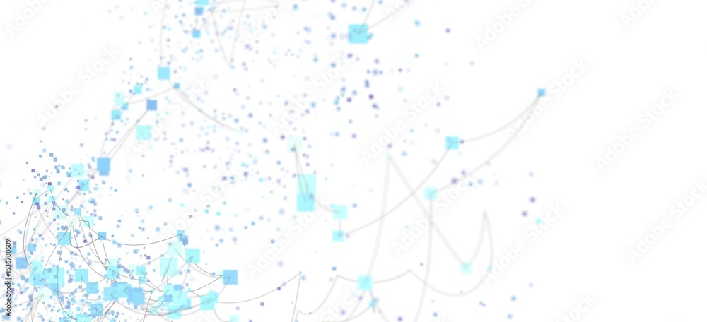 Poster Modern abstract background.  Digital network, data flow, connection concept.
