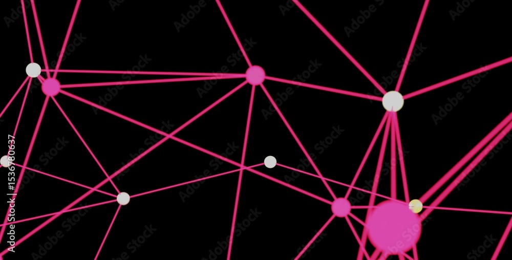 Poster Modern abstract background with pink lines and nodes. Perfect for technology, network, and connection concepts.