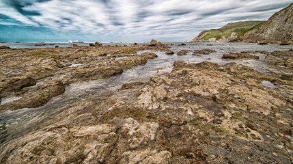 Stony Beach of La Soledad, Laredo, Cantabrian Sea, Trasmiera Comarca, Cantabria, Spain, Europe