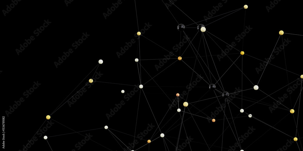 Aufkleber stock photo of abstract network connection with dots and lines. perfect for technology, communicatio
