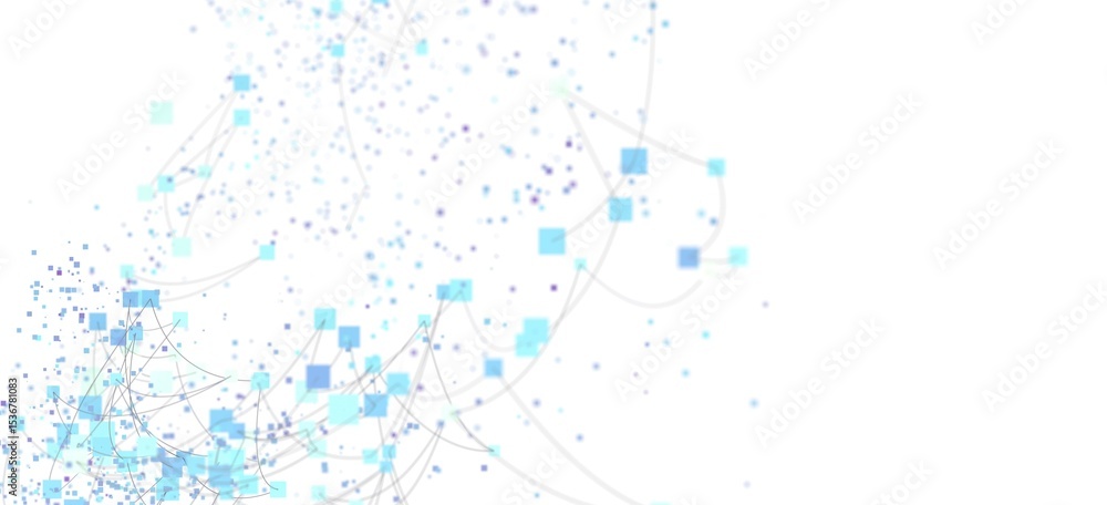 Aufkleber Digital network background with light blue nodes and connecting lines. Perfect for technology concepts.