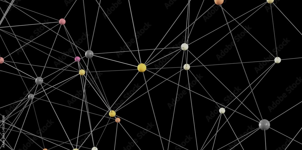 Poster Abstract image of interconnected nodes, ideal for network, technology, or connection concepts.
