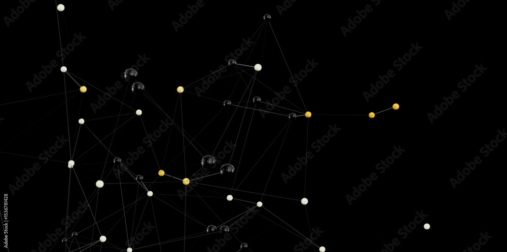 Poster Stock photo of an abstract network connection with dots and lines.  Perfect for technology, communication, or connection concepts.
