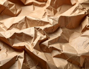 Crumpled brown paper with textured folds, resembling mountain peaks