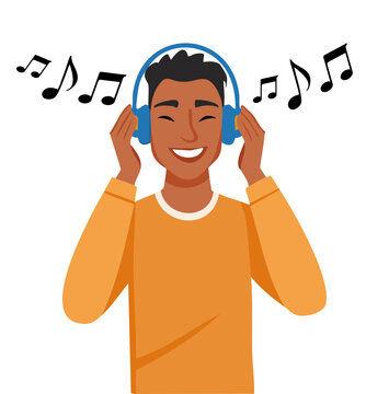 Young Asian man enjoying music through headphones, lost in his favorite tune