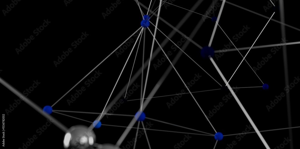 Poster Modern abstract background with interconnected nodes. Ideal for tech, network, and connection concepts.