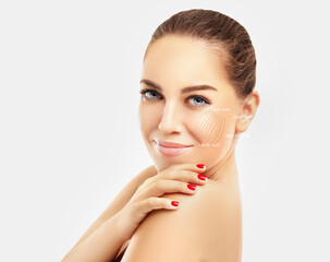 Concept of rejuvenation.Acids in Skincare.Injectable Hyaluronic Acid