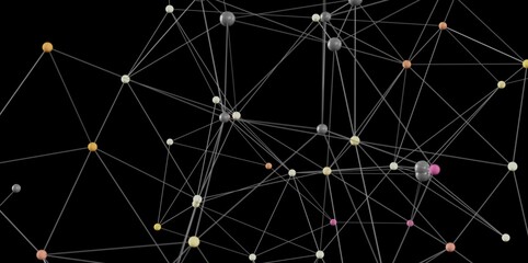 Stock photo of a complex network, nodes connected by lines.  Great for tech, data, and connection...