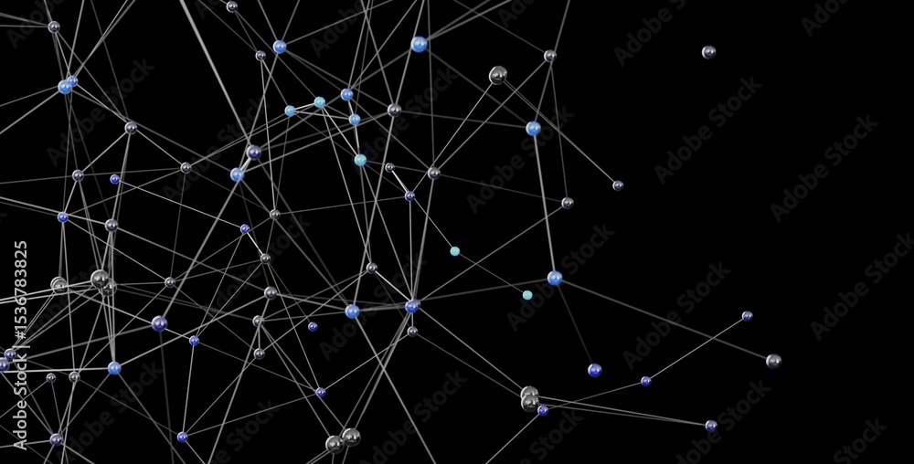 Aufkleber 3D rendering of a complex network. Ideal for technology, connection, and global concepts.