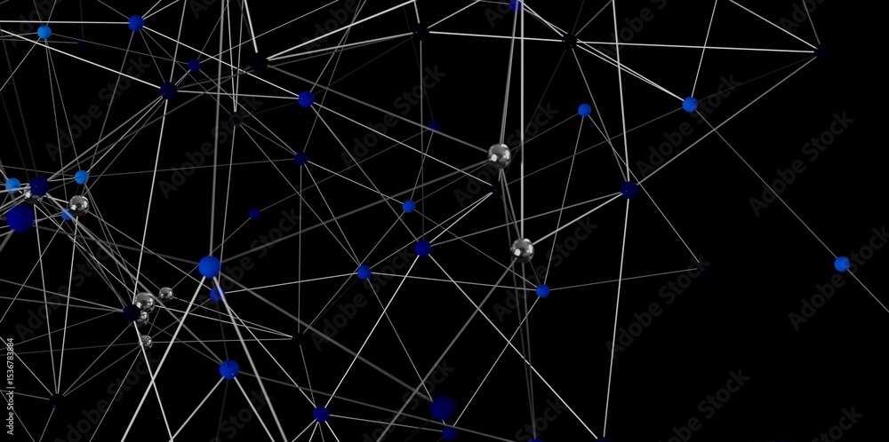 Poster stock photo of a complex network visualization. perfect for tech, data, and connectivity concepts.