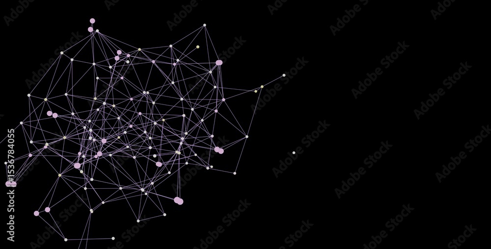 Poster Abstract background with connecting dots and lines. Network connection, technology, digital, communication concept.