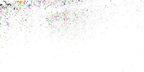 Multiple colorful dust texture on the white background, fine and scattered dust particles, scratches, smudges, and noise with an aged, distressed look.