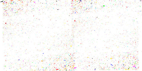 Multiple colorful dust texture on the white background, fine and scattered dust particles, scratches, smudges, and noise with an aged, distressed look.