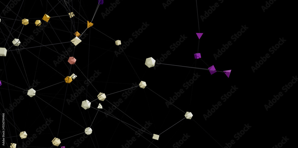 Aufkleber Modern abstract background with interconnected geometric shapes. Ideal for tech, network, and connection concepts.