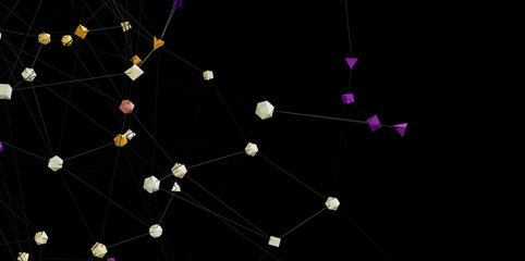 Modern abstract background with interconnected geometric shapes. Ideal for tech, network, and connection concepts.