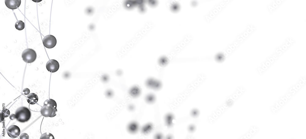 Poster modern abstract background image of connected spheres, ideal for technology, networking, and science