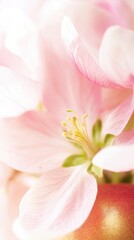 Delicate Pink Apple Blossom Close-Up, Symbolizing Springtime Renewal and Natural Beauty for Wellness Campaigns : Generative AI