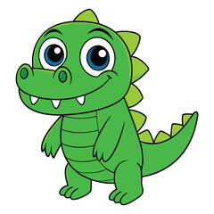 Fototapeta premium Friendly Green Crocodile Character with Fun Facial Expression