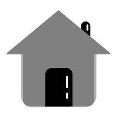 Trendy Web home flat icon with black and grey colors. 